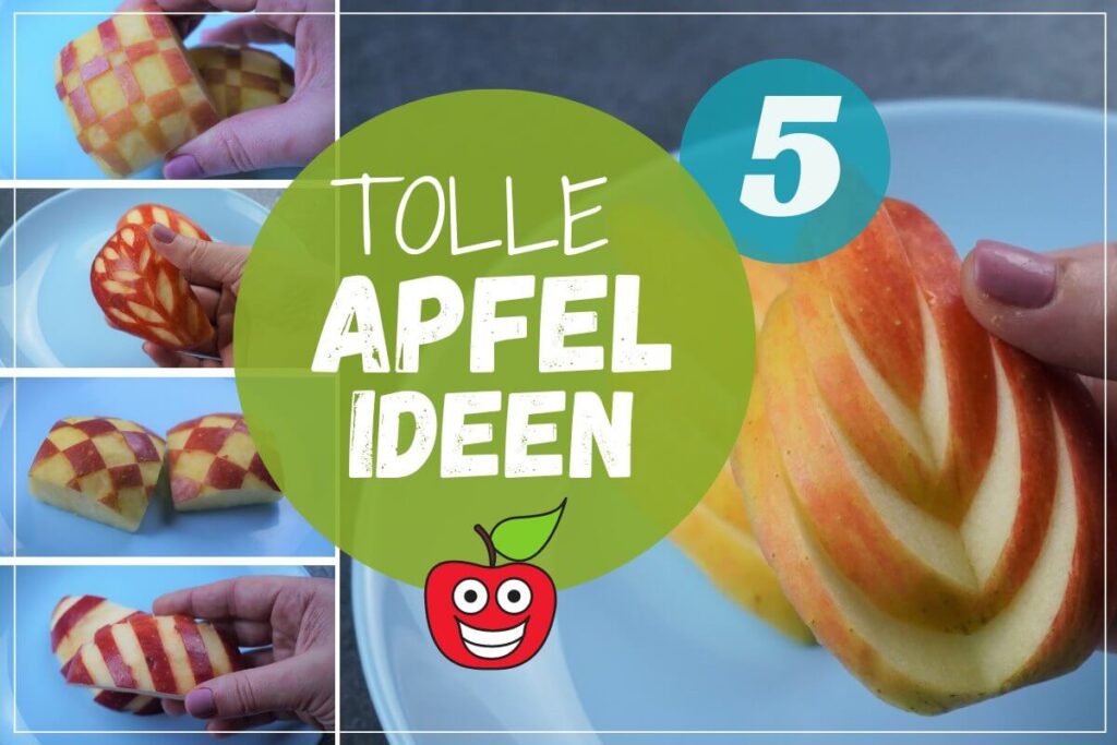 Apfel schneiden 5 tolle deko Ideen für Kinder Bento Box, Lunchbox oder Buffet