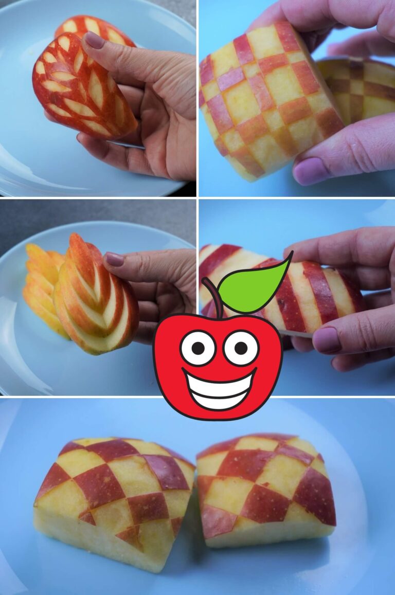 Apfel schneiden – 5 tolle Apfel Kunstwerke für die Kinder Lunchbox oder als essbare Apfel-Deko