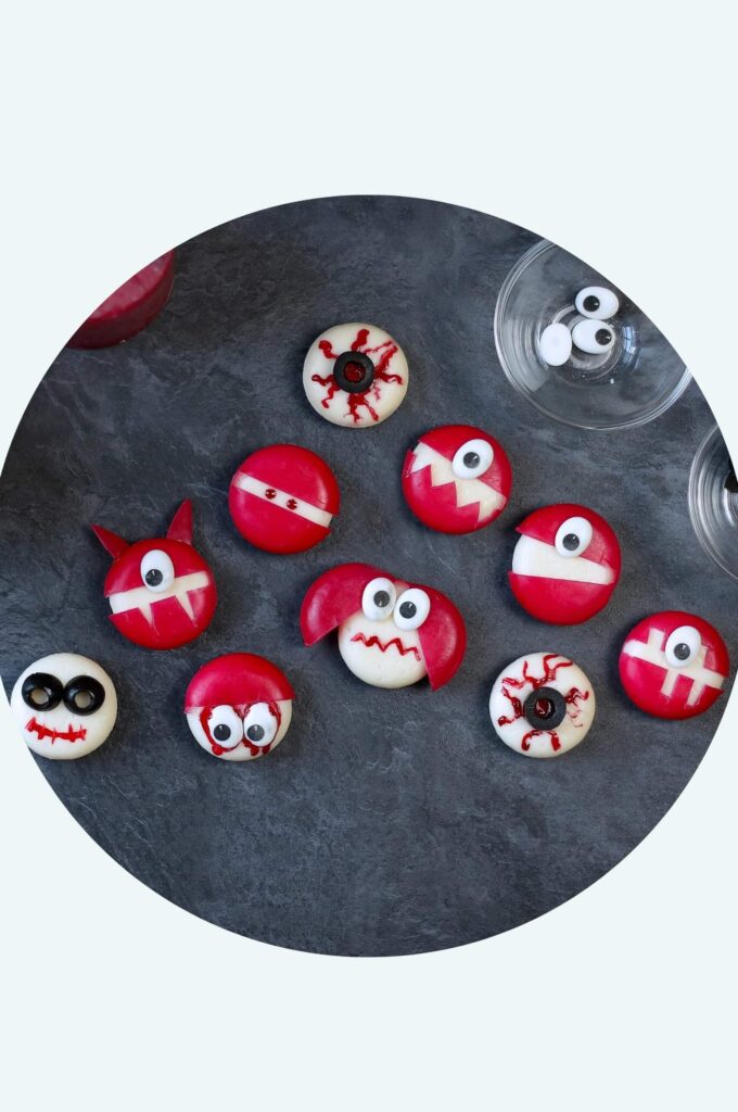 Halloween Monster Ideen aus Babybel Mini-Käse für Kinder