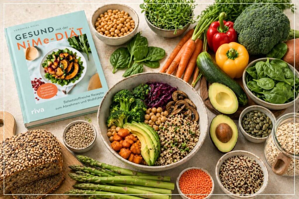 Ballaststoffreiche Lebensmittel der NiMe Diät mit Gemüse und Hülsenfrüchten